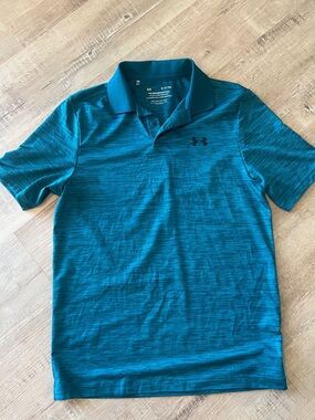 Under Armour Men's Teal Striated Performance Polo